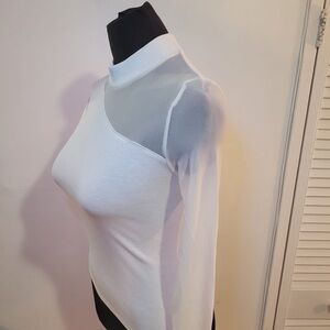 Elegant White Sheer Sleeve Top